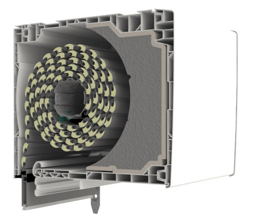 Caisson de volet roulant en profilé PVC double paroi